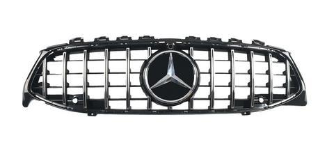 Решітка радіатора на Mercedes CLA-Class C118 (2019-2022) в стилі GT Panamericana Чорна з хромом  MB-W118191 фото