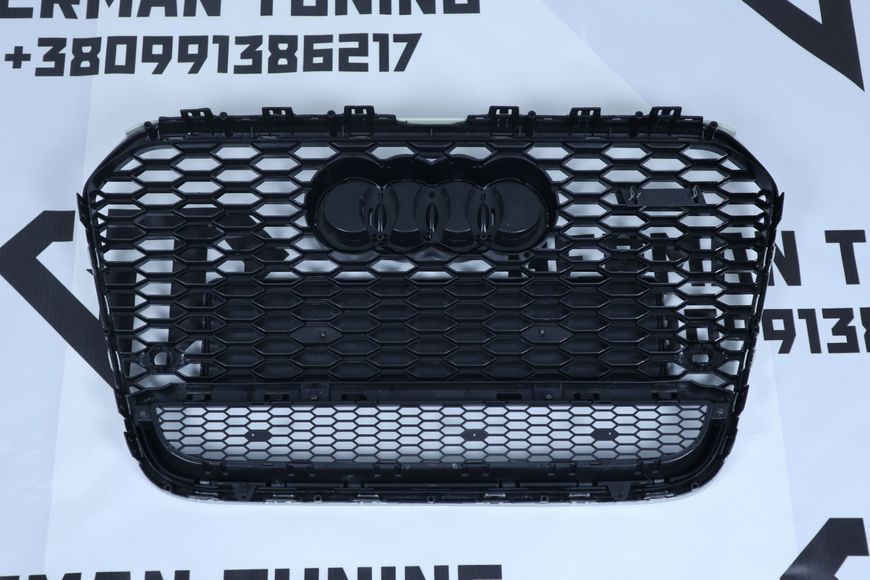 Решітка радіатора Audi A6 C7 (2011-2014) чорна з сірим в стилі RS Quattro A6-RS137 фото
