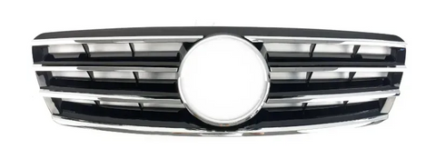 Решетка радиатора Mercedes C-Class W203 (2000-2007) в стиле CL Черная с хромом MB-W203026 фото