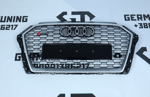 Решітка радіатора Audi A3 8V (2016-2020) чорна з сірим в стилі RS A3-RS171 фото