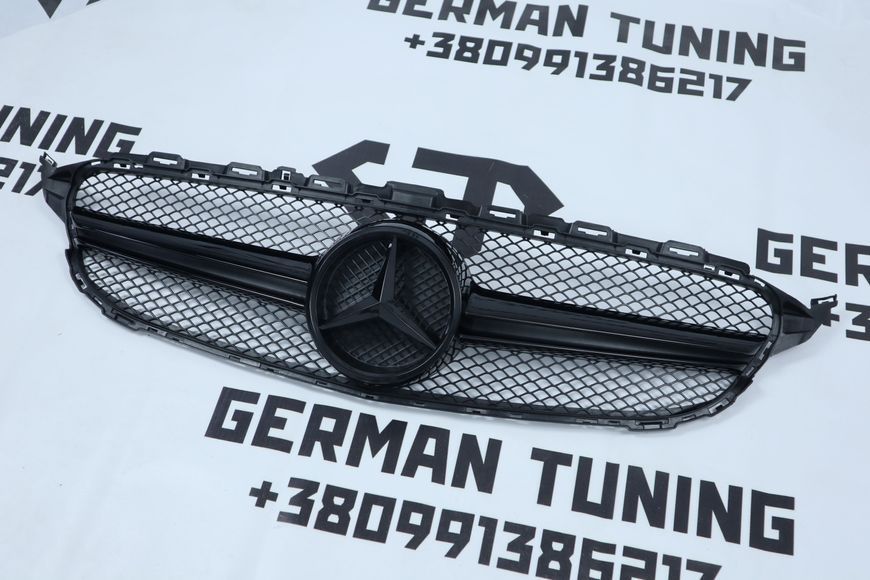 Решітка радіатора Mercedes C-Class W205 (2014-2018) в стилі AMG Чорна MB-W205176 фото