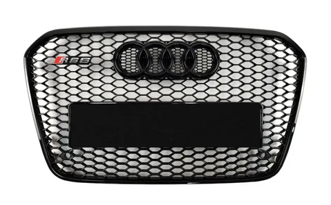 Решітка радіатора Audi A6 C7 (2011-2014) чорна в стилі RS (без місця під камеру) A6-RS132 фото