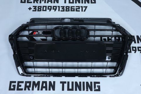 Решітка радіатора Audi A3 8V (2016-2020) чорна в стилі S-Line A3-S173 фото