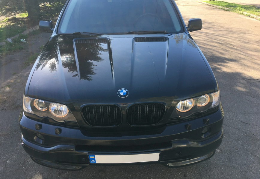Решітка радіатора ніздрі BMW X5 E53 (1999-2003) чорний глянець BMW-E53001 фото