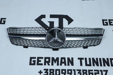 Решітка радіатора Mercedes CLS-Class C219 (2008-2010) в стилі Diamond Чорна з хромом MB-W219093 фото