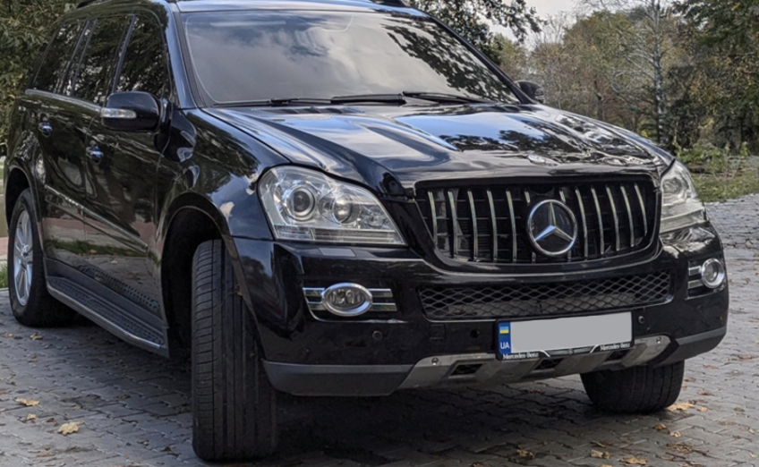 Решетка радиатора Mercedes GL-Class X164 (2006-2009) в стиле GT Panamericana Черная с хромом MB-X164061 фото
