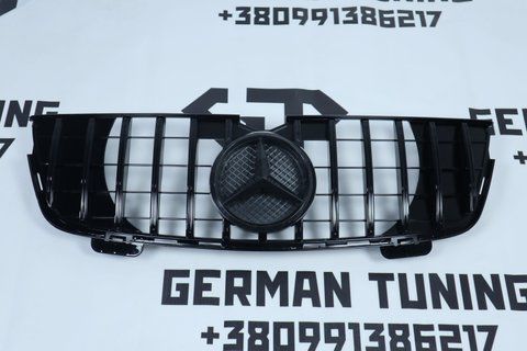 Решетка радиатора Mercedes GL-Class X164 (2006-2009) в стиле Diamond Черная MB-X164065 фото
