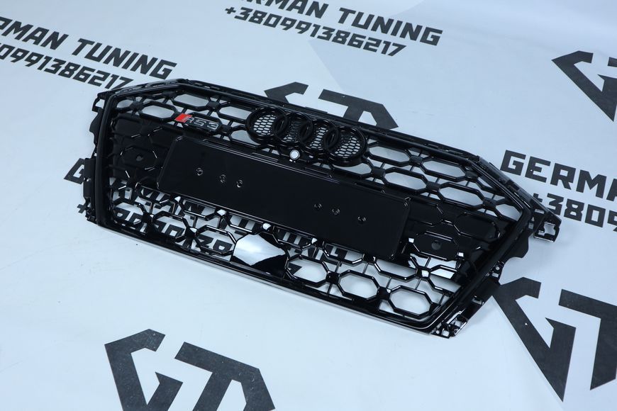 Решітка радіатора Audi A3 8Y (2020-2023) чорна під радар в стилі RS CYC-020RS3 фото