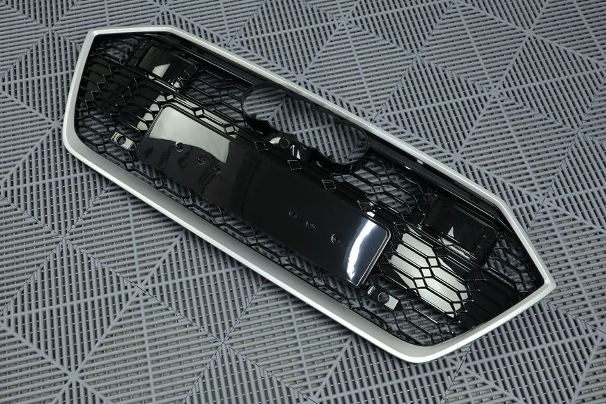 Решітка радіатора Audi A7 C8 (4K) (2017-2022) чорна з сірим в стилі RS (під камеру та радари) A7-RS7C8195 фото