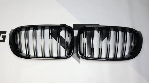 Решетка радиатора ноздри BMW X3 F25 X4 F26 (2014-2018) черный глянец 594 фото