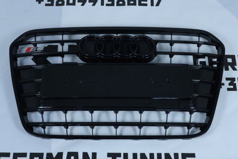 Решітка радіатора Audi A6 C7 (2011-2014) чорна в стилі S-Line A6-S134 фото