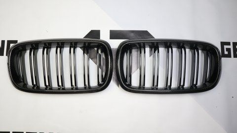 Решітка радіатора ніздрі BMW X5 F15 X5M F85 X6 F16 X6M F86 (2013-2018) карбон 604 фото