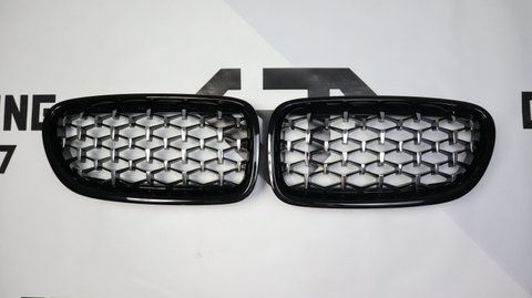 Решетка радиатора ноздри BMW F10 F11 (2010-2017) Diamond Silver BMW-F10154 фото