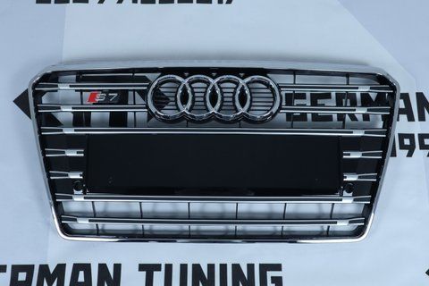 Решітка радіатора Audi A7 4G8 (2010-2014) чорна з хромом в стилі S-Line A7-S121 фото