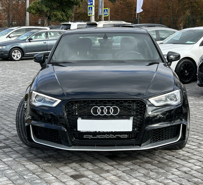 Решітка радіатора Audi A3 8V (2012-2016) чорна QUATTRO в стилі RS A3-RS141 фото