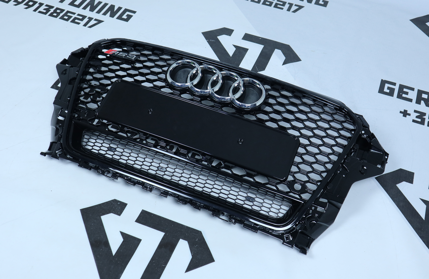 Решітка радіатора Audi A3 8V (2012-2016) чорна QUATTRO в стилі RS A3-RS141 фото
