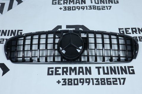 Решітка радіатора Mercedes GLC-Class X253 (2019-2022) в стилі GT Panamericana Чорна MB-X253195 фото