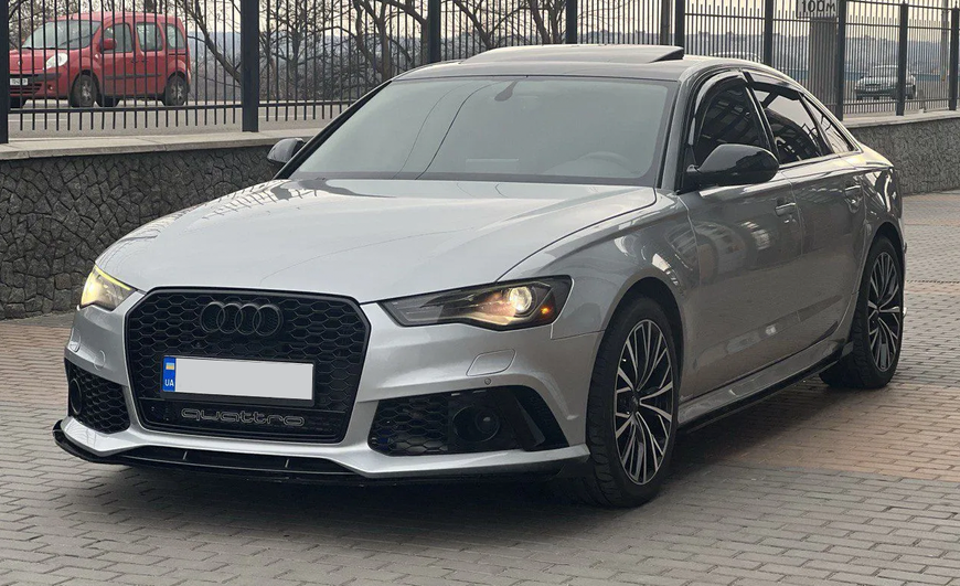 Решетка радиатора Audi A6 C7 (2014-2018) черная в стиле RS Quattro A6-RS171 фото