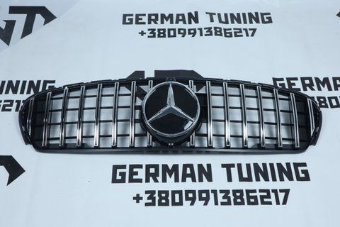 Решітка радіатора Mercedes GLC-Class X253 (2019-2022) в стилі GT Panamericana Чорна з хромом MB-X253196 фото
