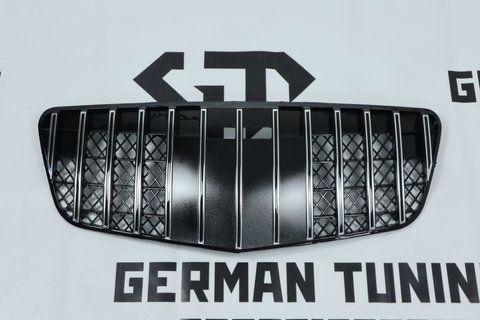 Решітка радіатора Mercedes E-class W211 (2007-2009) в стилі GT Panamericana Чорна з хромом MB-W211077 фото