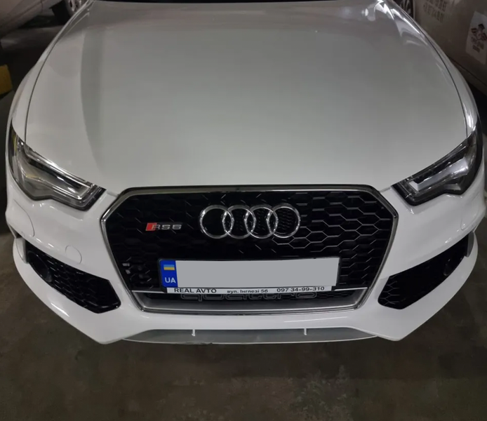 Решітка радіатора Audi A6 C7 (2014-2018) чорна з хромом в стилі RS Quattro A6-RS172 фото