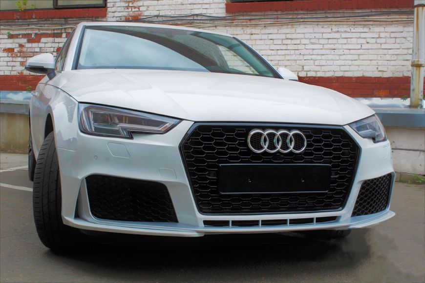 Передний бампер Audi A4 B9 (2015-2019) стиль RS4 RS4-17B91 фото