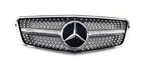 Решітка радіатора Mercedes E-Class W212 (2009-2013) в стилі Diamond Сіра з хромом MB-W212082 фото