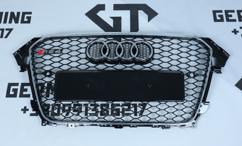 Решітка радіатора Audi A4 B8 (2011-2015) чорна з хромом в стилі RS A4-RS131 фото