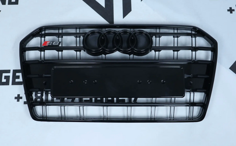Решетка радиатора Audi A6 C7 (2014-2018) черная в стиле S-Line A6-S173 фото