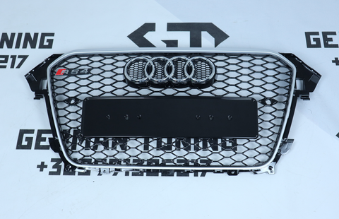 Решітка радіатора Audi A4 B8 (2011-2015) чорна з сірим в стилі RS A4-RS135 фото