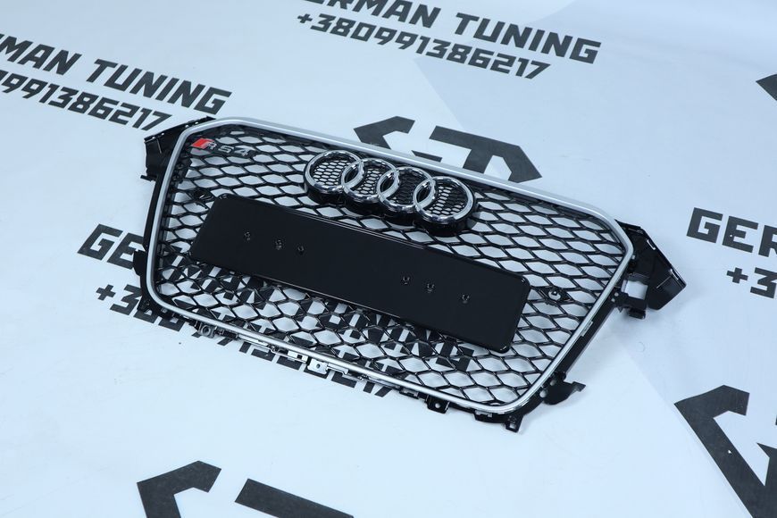 Решітка радіатора Audi A4 B8 (2011-2015) чорна з сірим в стилі RS A4-RS135 фото