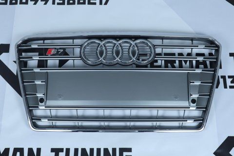 Решітка радіатора Audi A7 4G8 (2010-2014) сіра з хромом в стилі S-Line A7-S122 фото