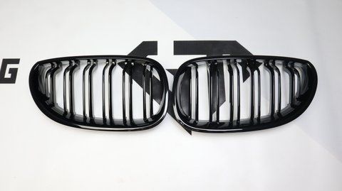 Решетка радиатора ноздри BMW Е60 E61 (2003-2010) черный глянец 617 фото