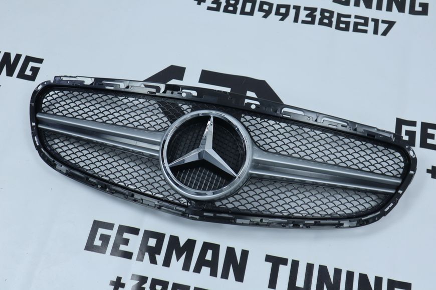 Решетка радиатора Mercedes E-Class W212 (2013-2016) в стиле AMG Серая MB-W212157 фото