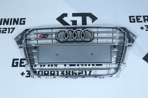Решітка радіатора Audi A4 B8 (2011-2015) сіра з хромом в стилі S-Line A4-S133 фото