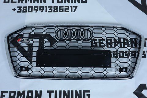 Решетка радиатора Audi A6 C8 (2018-2022) черная с хромом в стиле RS A6-RS6C8206 фото