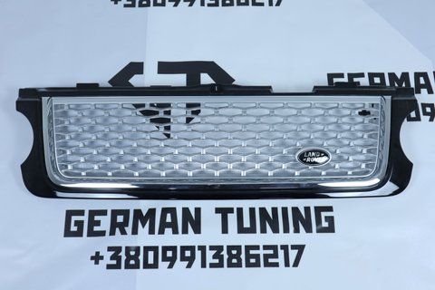 Решітка радіатора Range Rover Vogue L322 (2010-2012) Чорна з хромом YK-RRV-21 фото