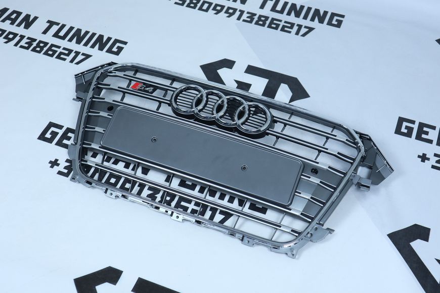 Решітка радіатора Audi A4 B8 (2011-2015) сіра з хромом в стилі S-Line A4-S133 фото