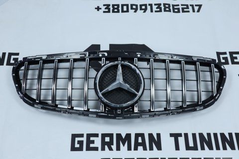 Решітка радіатора Mercedes E-Class W212 (2013-2016) в стилі GT Panamericana Чорна з хромом MB-W212154 фото