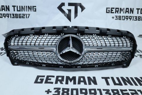 Решітка радіатора Mercedes CLA-Class C117 (2013-2017) в стилі Diamond Сіра з хромом MB-W117154 фото