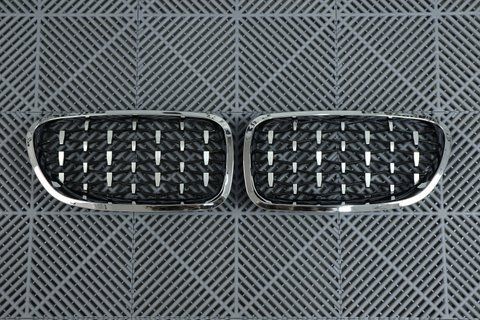 Решетка радиатора ноздри BMW F10 F11 (2010-2017) Diamond Silver BMW-F10156 фото