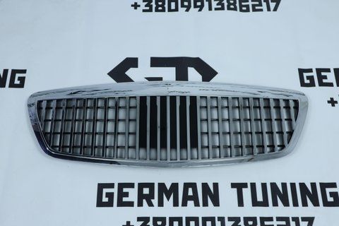 Решітка радіатора Mercedes S-Class W221 (2005-2009) в стилі MAYBACH Чорна з хромом MB-W221066 фото