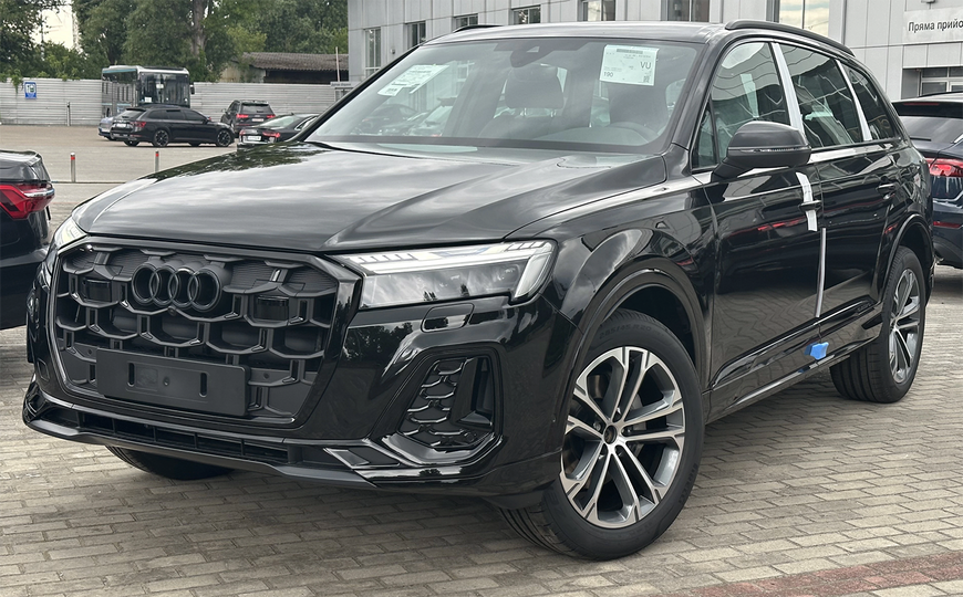 Решітка радіатора Audi Q7 4M (2023-2026) чорна в стилі S під дистронік Q7-S23 фото