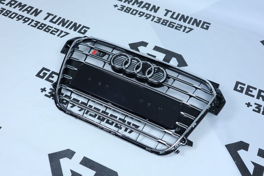 Решетка радиатора Audi A1 8X (2010-2014) черная с хромом в стиле S-Line A1-S131 фото