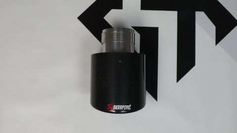 Глянцева одинарна насадка глушника Akrapovič (63мм-2х114мм) кругла 0095 фото