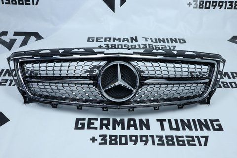 Решітка радіатора Mercedes CLS-Class C218 (2011-2014) в стилі Diamond Чорна з хромом MB-W218113 фото