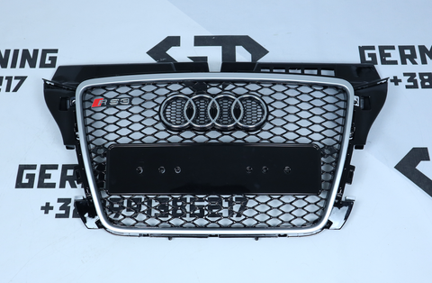 Решітка радіатора Audi A3 8P (2008-2012) чорна з сірим в стилі RS A3-RS104 фото