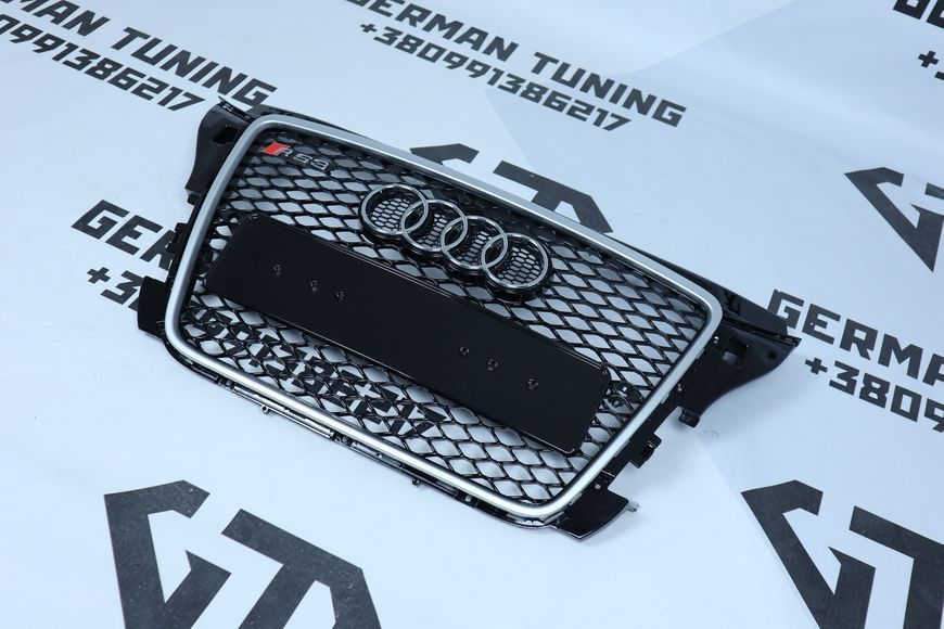 Решітка радіатора Audi A3 8P (2008-2012) чорна з сірим в стилі RS A3-RS104 фото