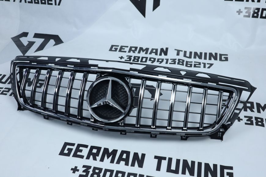 Решетка радиатора Mercedes CLS-Class C218 (2011-2014) в стиле GT Черная с хромом MB-W218111 фото