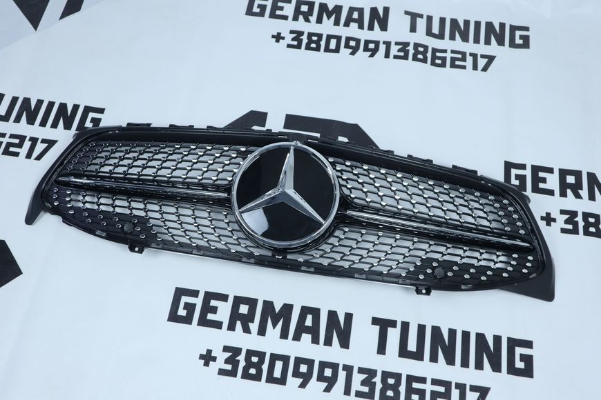 Решітка радіатора Mercedes CLA-Class C118 (2019-2022) в стилі Diamond Чорна з хромом MB-W118194 фото